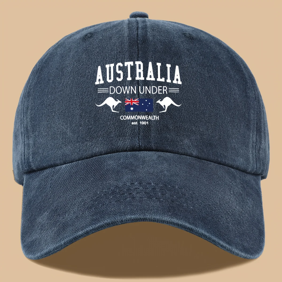1pc Australia Flag & Kangaroo Print Baseball Cap - Lightweight Breathable Adjustable Unisex Sun Hat for Men & Women, Casual Beac