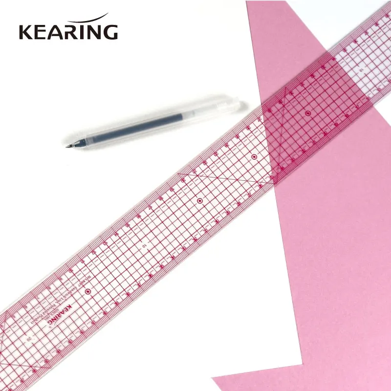 Kearing Transparent Metric Straight Ruler Pattern Making Cutting Rulers Sewing Tailor Yardstick Patchwork Accessories