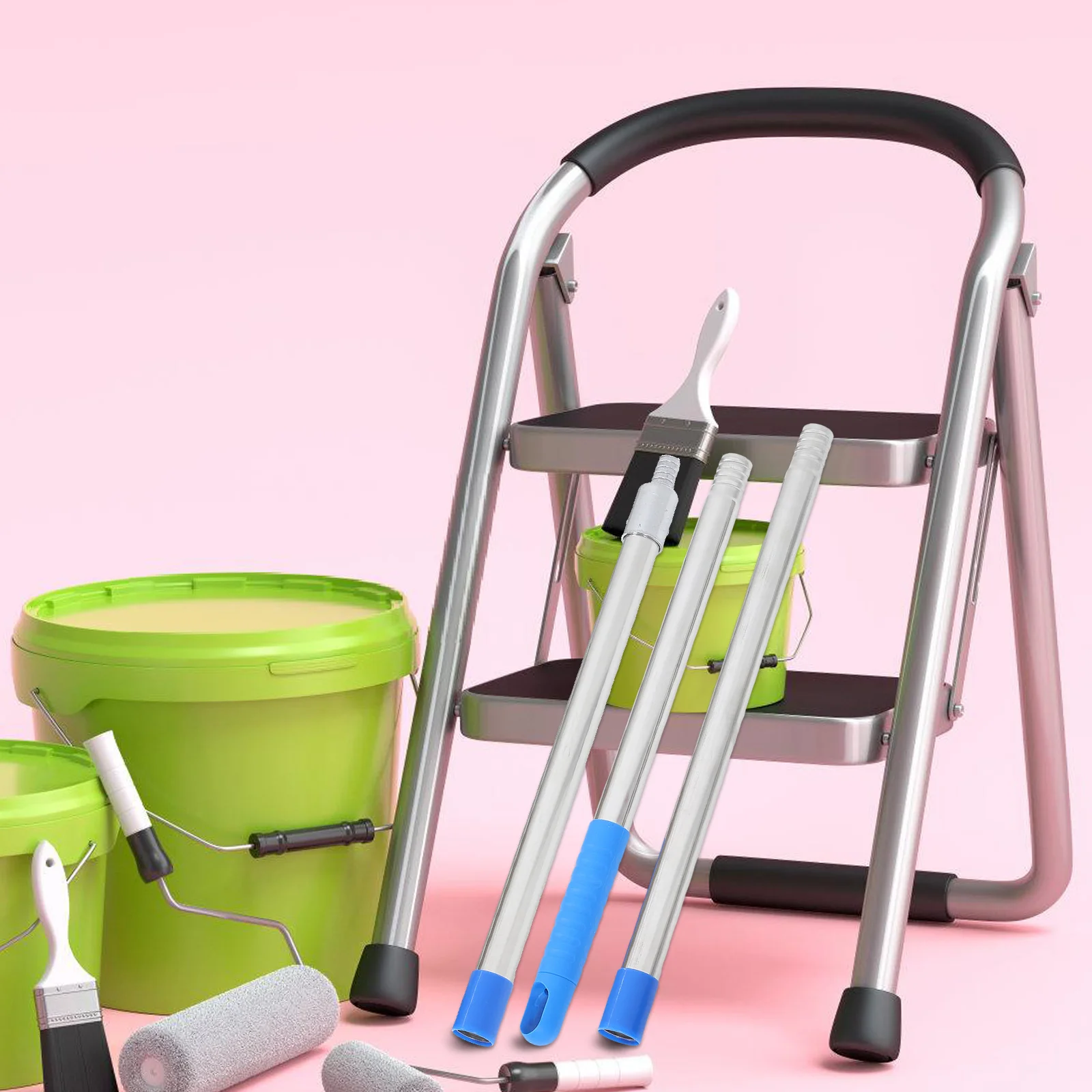 

1 комплект, валик для краски из алюминиевого сплава, кисть, удлинители, телескопический многосекционный сверхмощный валик для чистки стены и потолка