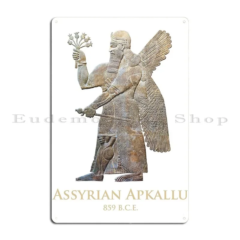 Winged Assyrian Apkallu 883 859 Bce Metal Plaque Poster Classic Designer Wall Cave Cinema Custom Tin Sign Poster