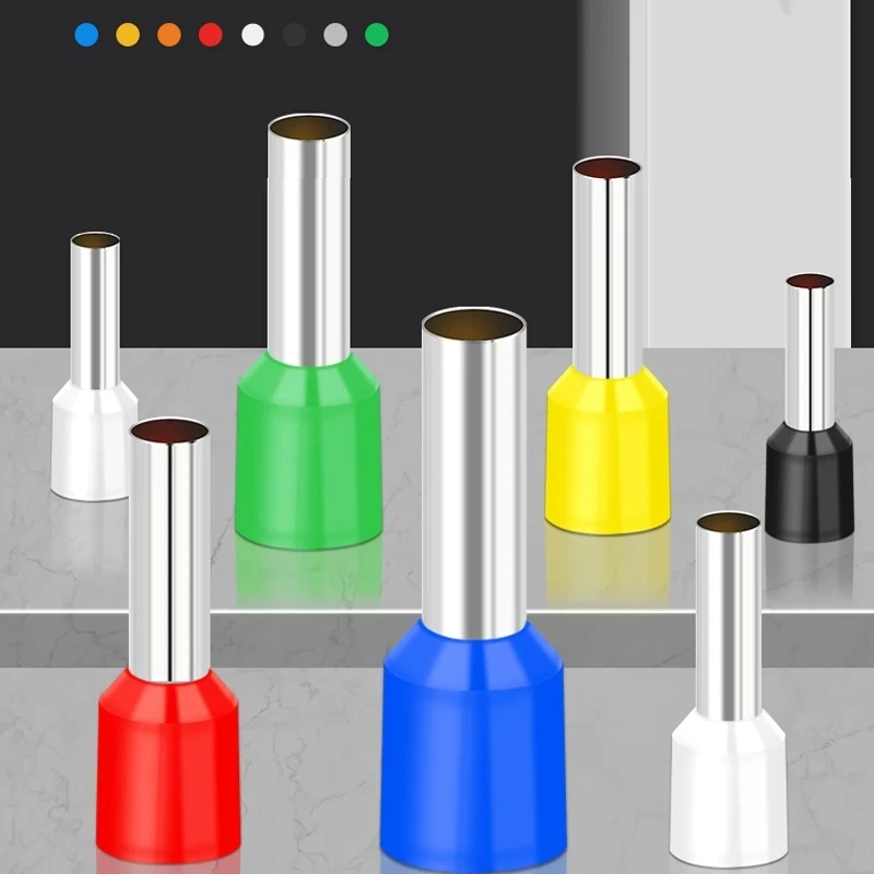 Embouts électriques isolés, borne de nuit, connecteur de fil d'extrémité, CriAJpolitics, 1,5 mm², E1508, E1510, E1512, E1518, 100 pièces par paquet