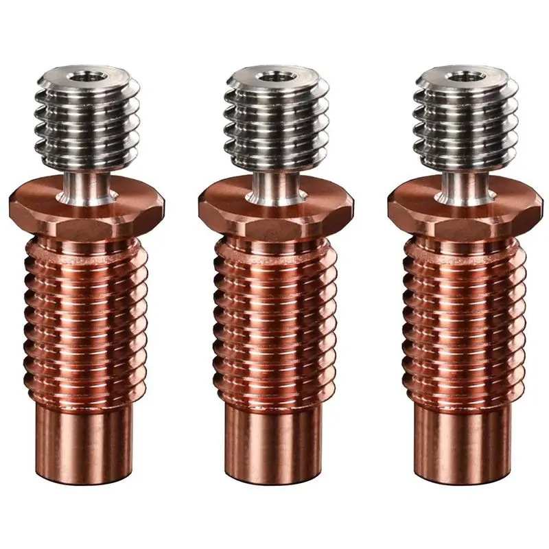

Stable 3X All-Metal Bi-Metal V6-Tcrazy Heatbreak Titanium & Copper 3D Printer Nozzle Bimetal Throat For 1.75Mm V6 Hotend Heater