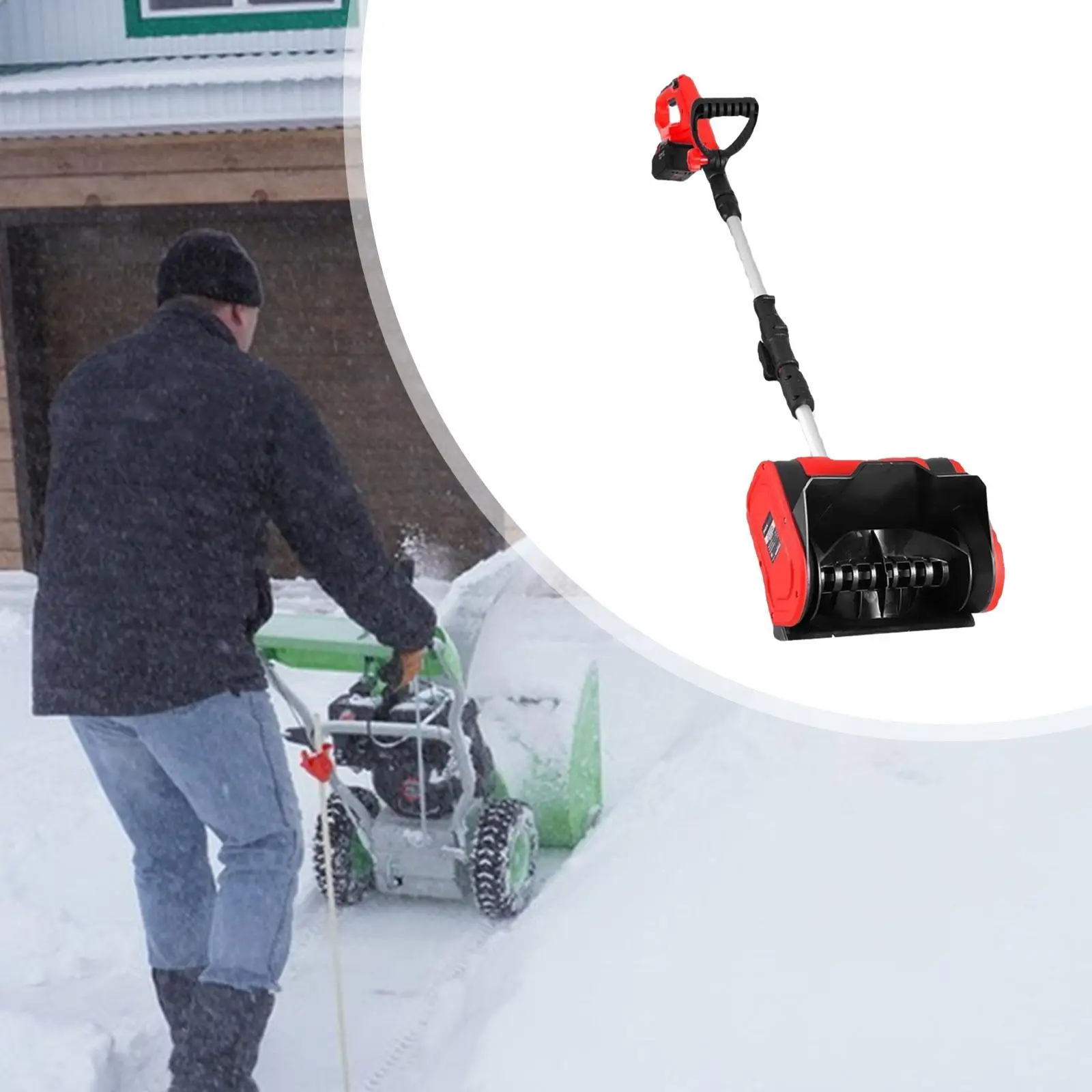 Electric Snow Shovel Snowplow Cleaning Tool Snow Remover Snow Thrower Snow Sweeper for Driveway Yard Parking Lots Garden Lawn