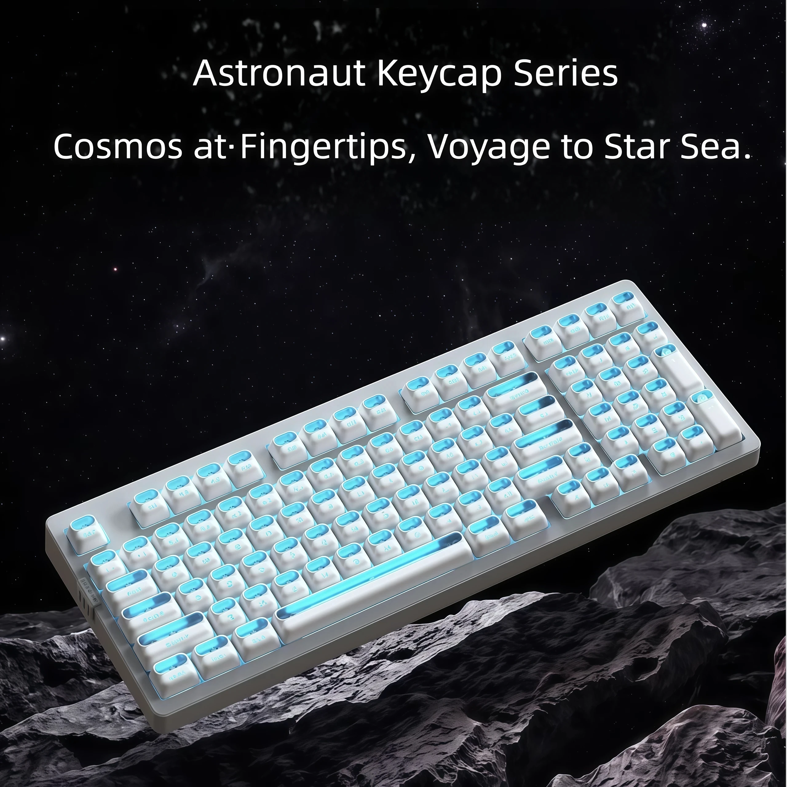 XVX Astronaut Keycaps with Engraved Transparent Characters, PBT Material, Compatible with Cross-Switch Mechanical and Magnetic K