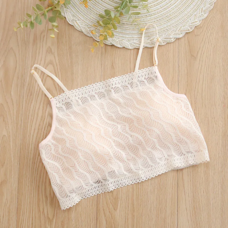 Women Silk Bra 100% Mulberry Silk Lining Lace Wire Free Bralette Bra Removable Pads Bandeau Bra Mini Cami Half Cami M L XL TG256