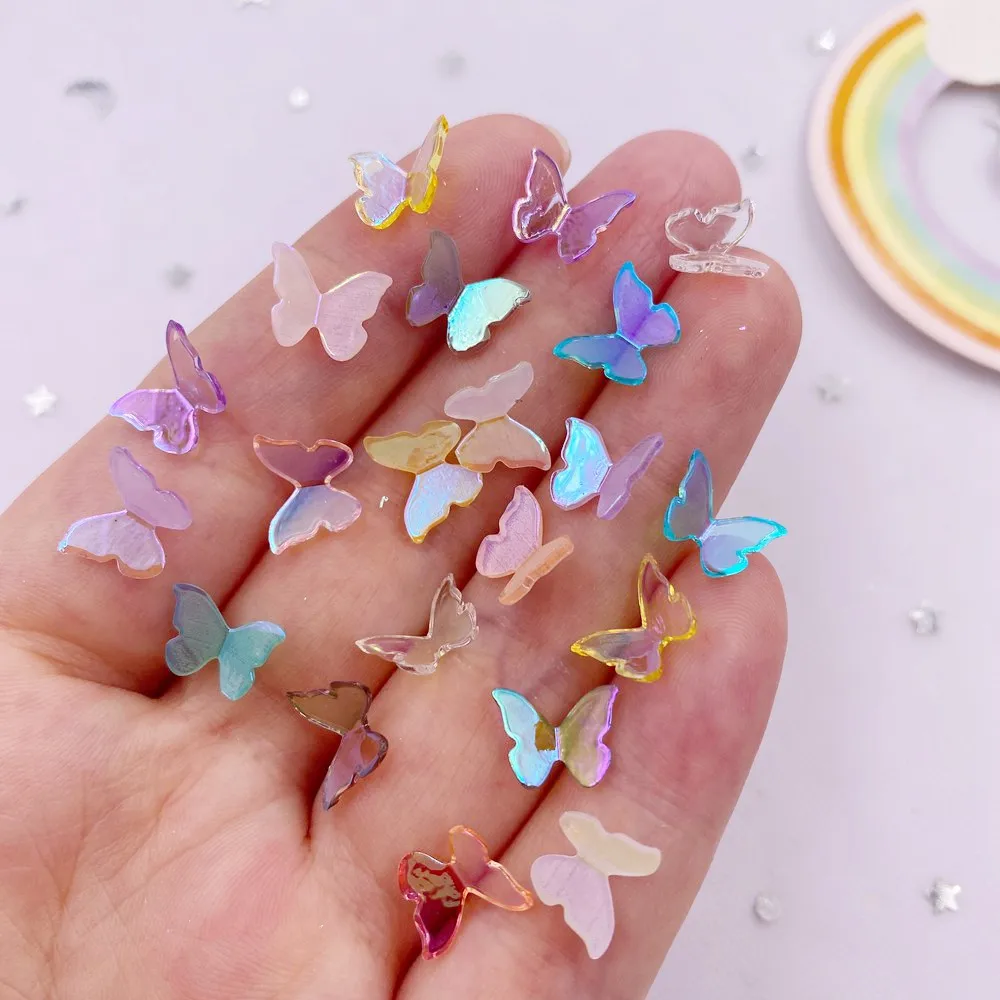 30 Stücke AB 8*10mm 3D Bunte Rad Kristalle Schmetterling Flatback Strass Applikationen DIY Hochzeit Scrapbook Nail art Decor Handwerk
