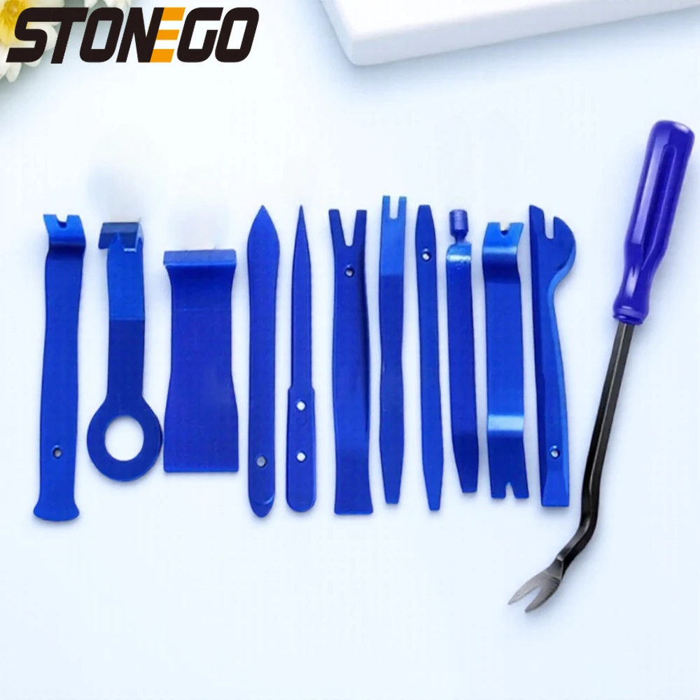 

STONEGO 12 шт. ручные инструменты для автомобиля наборы инструментов для снятия автомобиля внутренние пластиковые обшивки панели инструменты для снятия приборной панели инструменты для ремонта