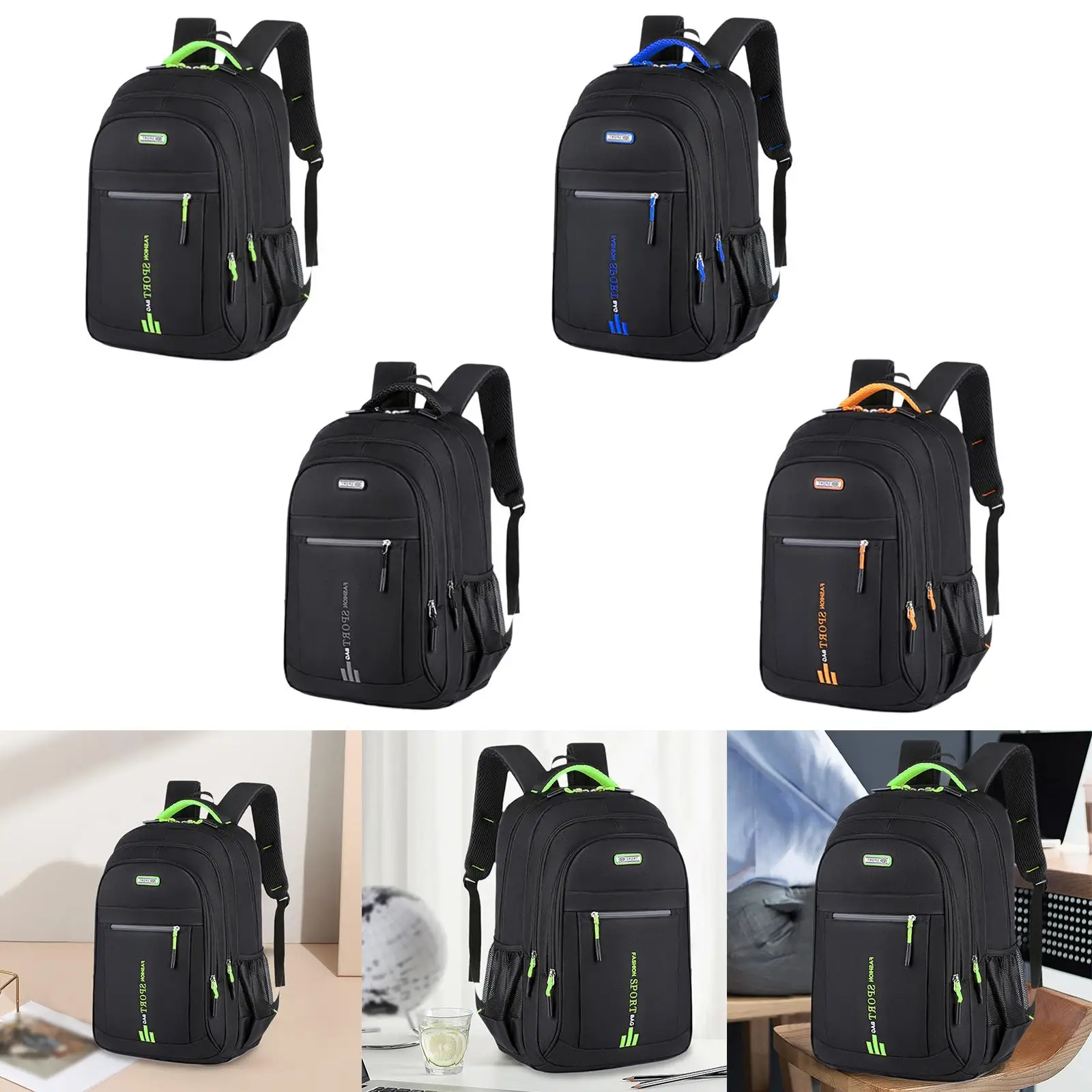 Laptop-Rucksack, Nylon, multifunktionale Fächer, wasserdicht, Computer-Büchertasche für Arbeit, Wandern, Outdoor-Sport, College, Übernachtung