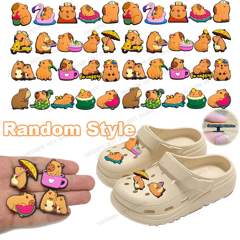 Shoe Charms for Crocs Accessories Capybara Shoes Charm for Croc Decorations Pins Men Accessory Jeans Woman Clogs Clips Badges ﻿