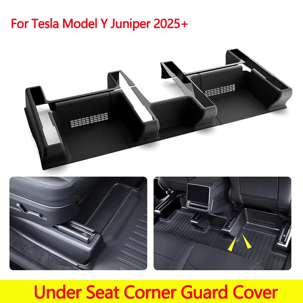 For Tesla Model YL/Y Juniper TPE Car Seat Lower Corner Guard Plate Rear Seat Slide Rail Protection Cover Anti-kick Accessories