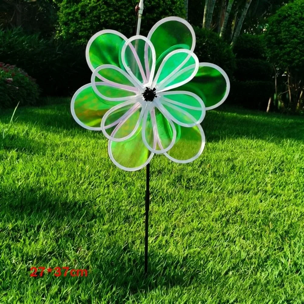 Multistyles Sonnenblumen-Windmühle, PVC, Durchmesser 35–40 cm, Pfahl, stehend, Rasen, Blume, Windrad, rotierende Sonnenblume