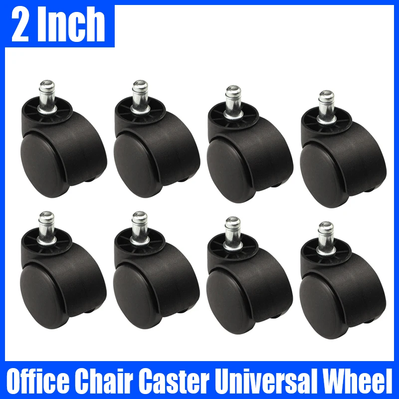 

5PCS 2 Inch Office Chair Caster Universal Mute Wheel Rubber Swivel Caster Safe Rollers Computer Chair Caster Furniture Hardware