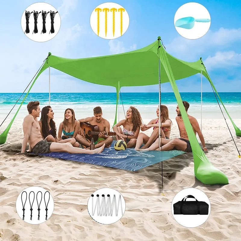 

Summer Trending Outdoor Camping UPF50+ Lycra Beach Shade Tent Sun Shelter