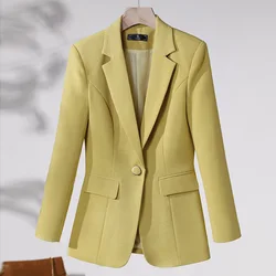 High Quality Long Sleeve Female Blazer Women Single Button Slim Jacket Ladies Business Work Wear Formal Coat Female Outerwear