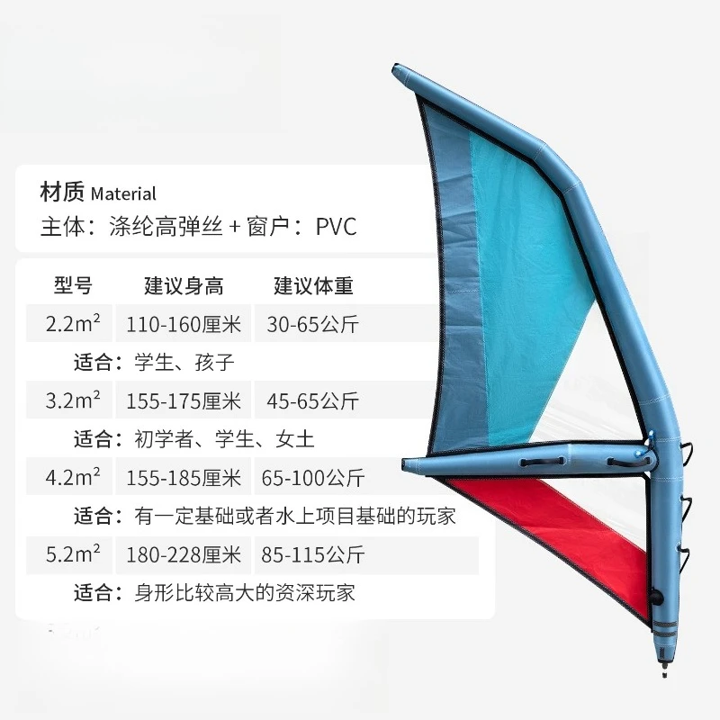 SUP Inflatable Windsurfing Learning Racing Sailing, Stand Up Surfing Universal Base Pulp Board Wind Wing