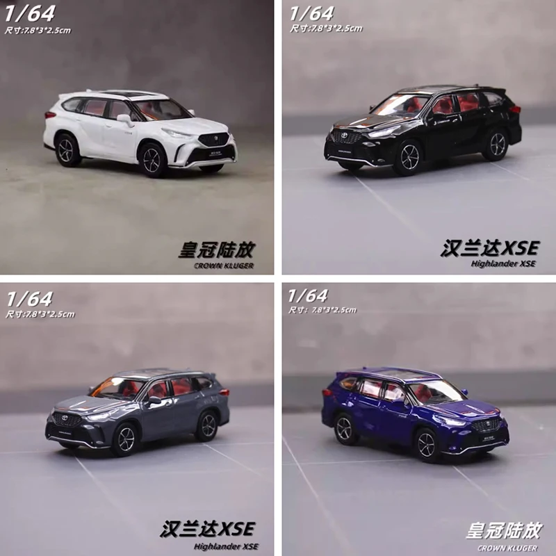 JKM Diecast 1/64 CROWN Kluger/Highlander XSE SUV Off-road Vehicle Alloy Car Model Ornament Toy Collection Display Gift Souvenir