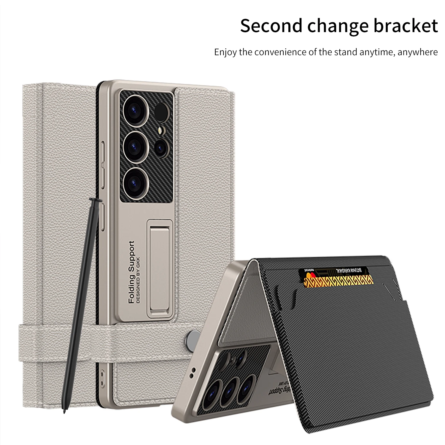 

Роскошный чехол-кошелек, противоударный кожаный откидной чехол с жесткой задней защитой RFID для Galaxy S25 S24 Ultra