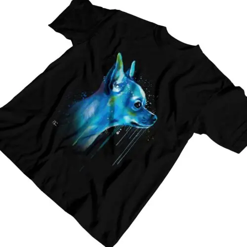 Camiseta Polarshe 1Tee para hombre, camisa con estampado de acuarela abstracta, perro Chihuahua