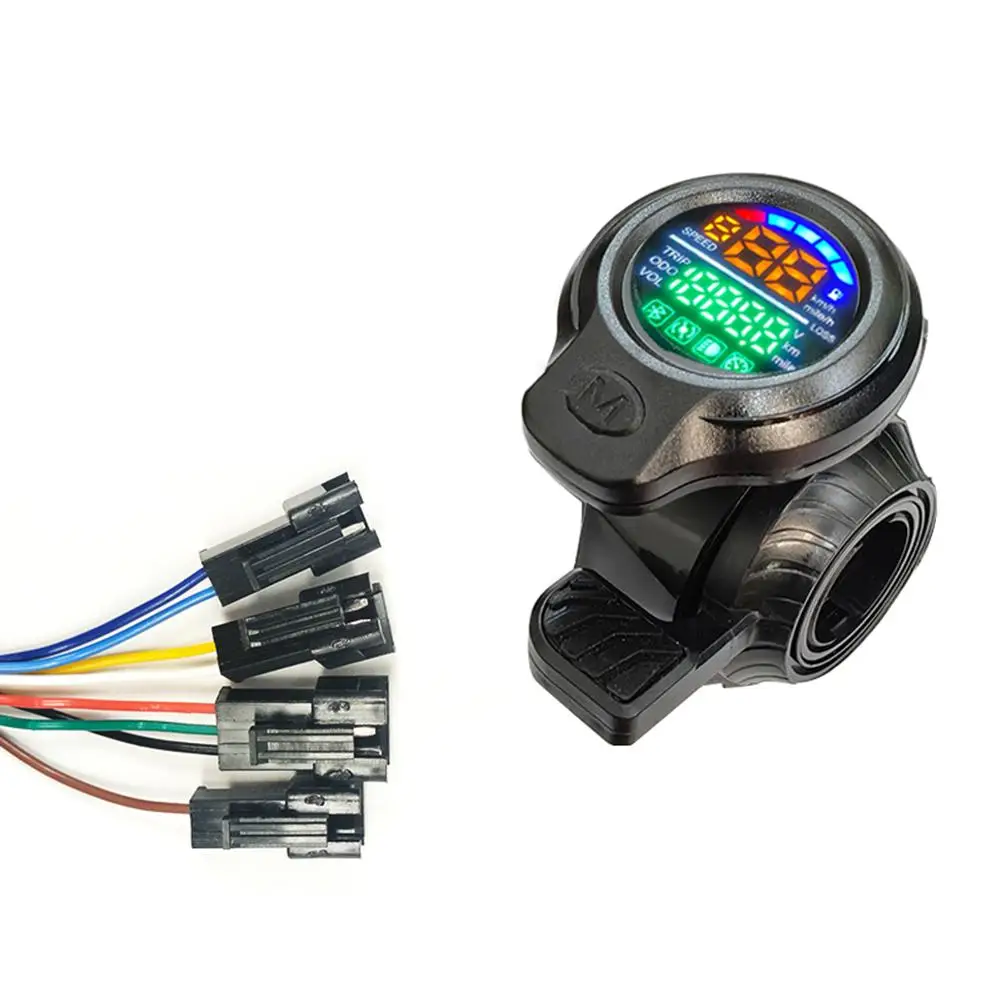

For EBike Scooter Speed Display 8 Pin LCD with Thumb Throttle Adjustable 24 36 48 52 60 72V Battery Speed Mileage Voltage
