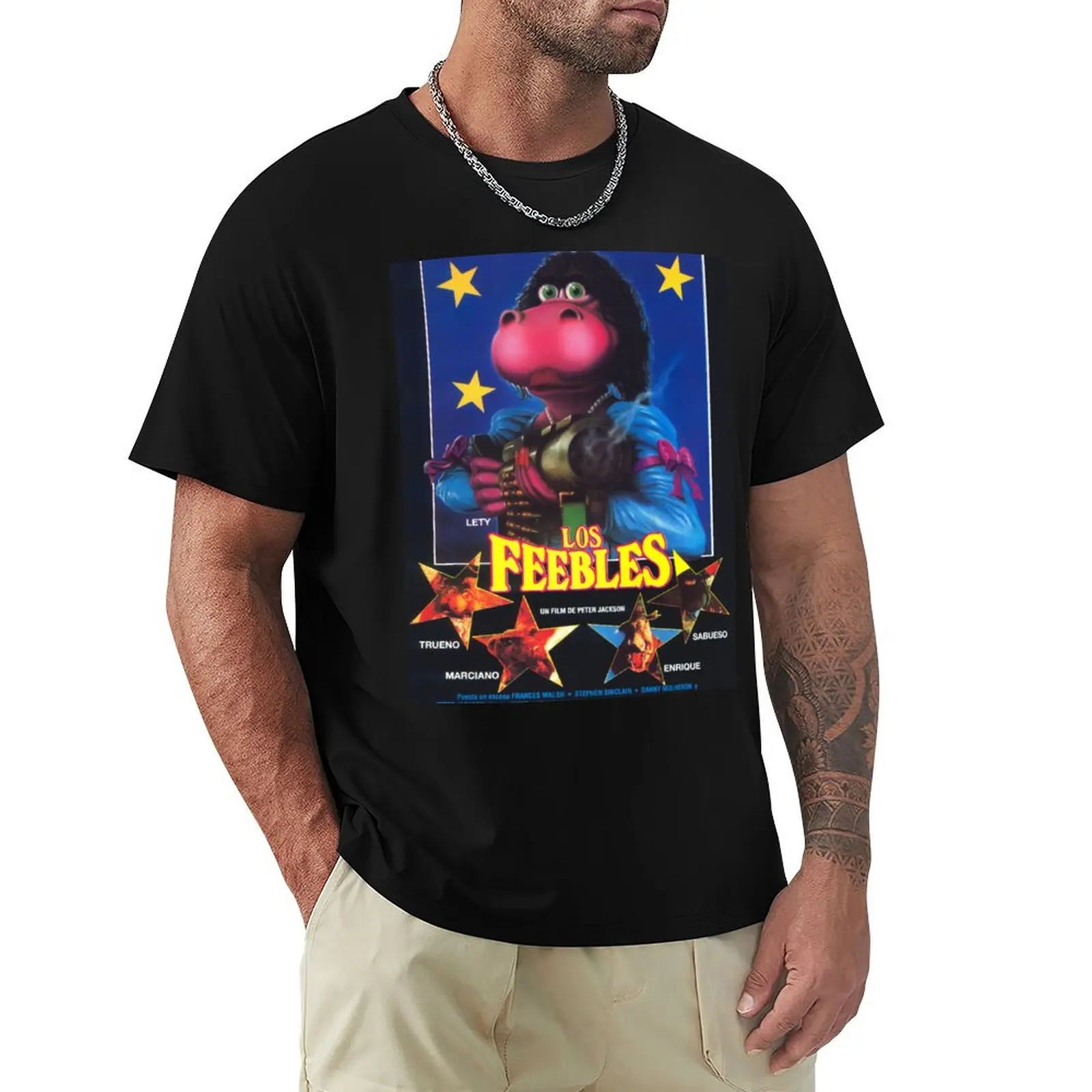 

Meet The Feebles Poster T-Shirt man clothes boys animal print Clothing customs workout shirts for men