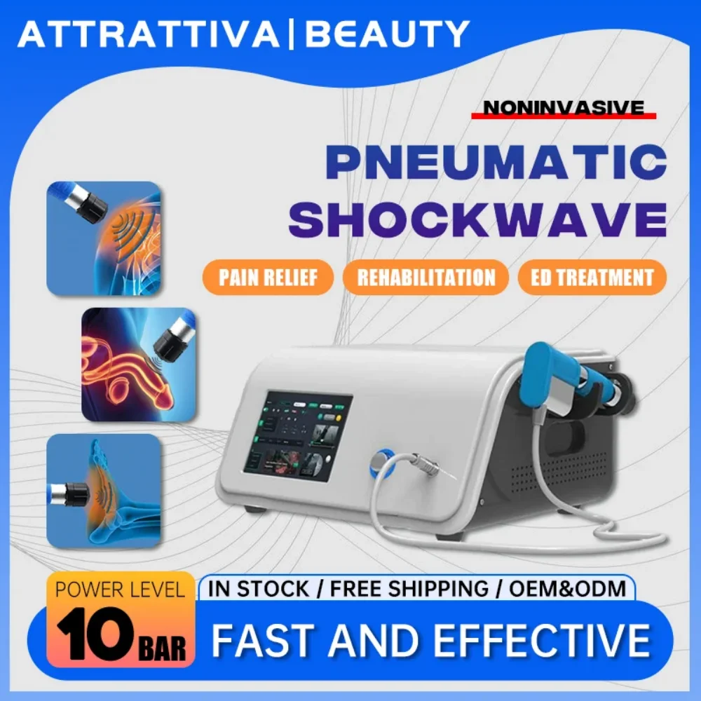 

Pneumatic Shock Wave Machine 10 Bar Big Energy Physiotherapy Pain Relief ED Treatment Professional Home Use Beauty Health Device