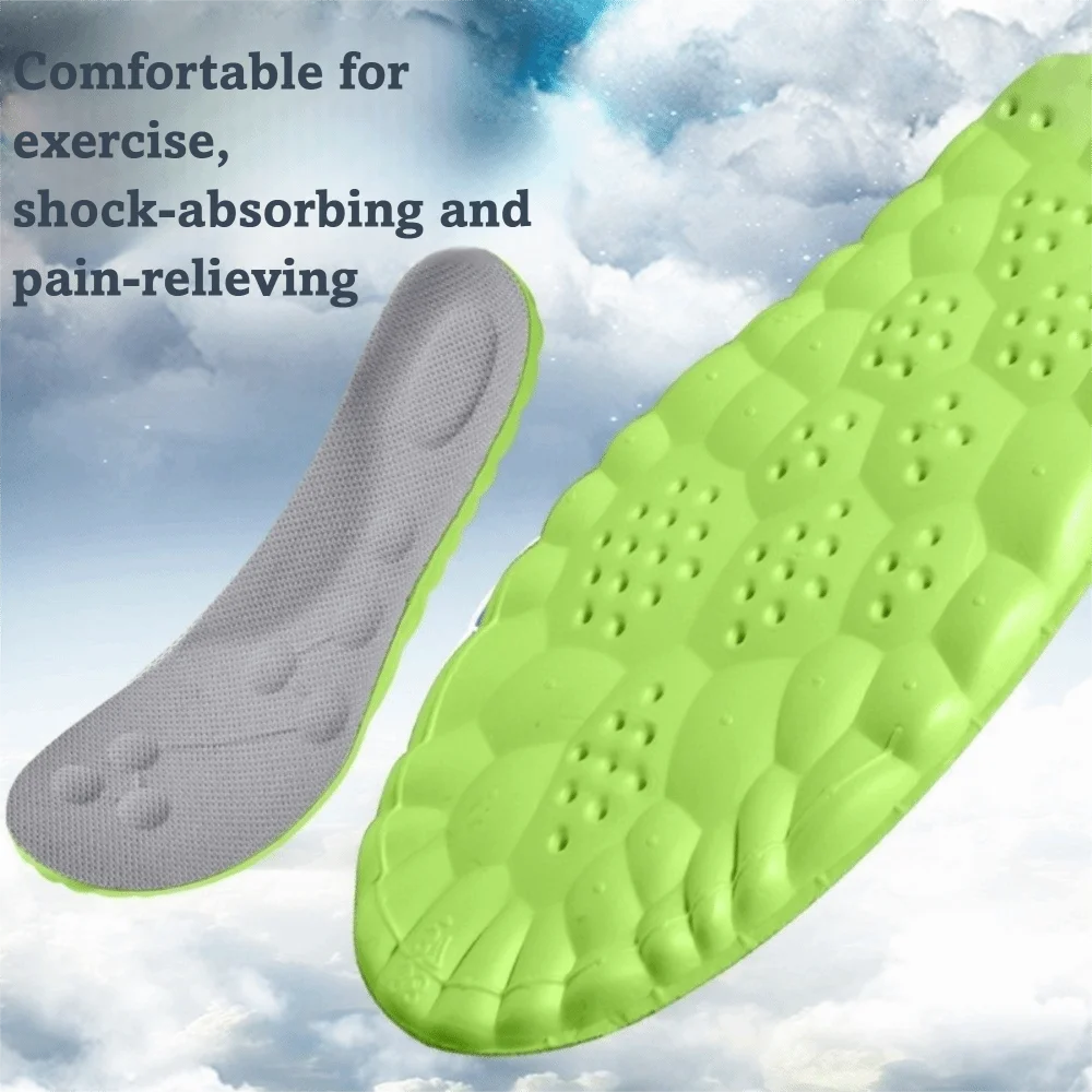 

4D Cloudlike Shoe Insoles High Elasticity EVA Shock-absorbing Orthotic Insoles Arch Support Anti-Odor Absorb Sweat Insole