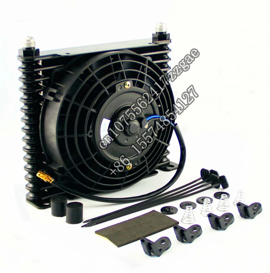 AN10 32mm Aluminum 15 Row Engine/Transmission Racing Oil Cooler +7