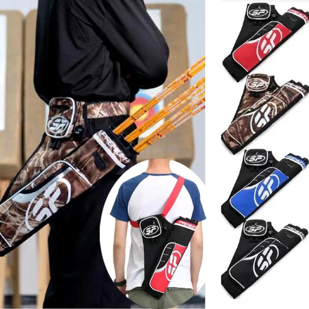 الرماية الثلاثي أنبوب السهم جعبة ألياف النايلون حقيبة متينة يمكن أن تحمل 20-30 السهام في الهواء الطلق مجمع قوس منحني الصيد الرماية Acc
