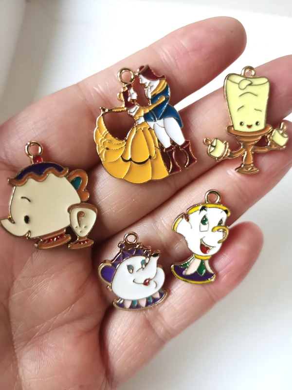 10 pcs  teapot cartoon  Charm Jewelry Accessories Enamel Necklace Earring Pendant Diy Making Alloy Metal
