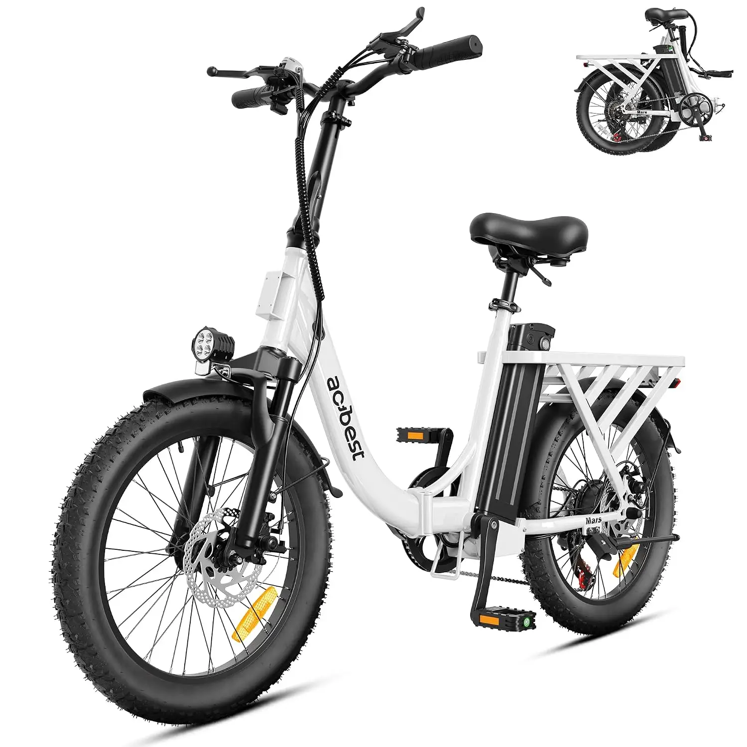 20'' Fat Tire Folding E-Bike, 1200W Motor 7 Speed 48V 13.5Ah Battery 55 Miles Range, Foldable Bicycle, Customized