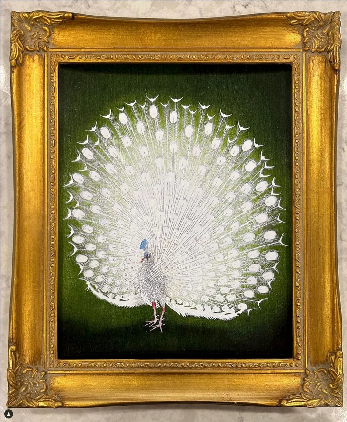 Japanese White Peacock Wall Decor Print.Traditional Japanese Art, Nature Enthusiasts, or Anyone Who Loves Timeless, Understated