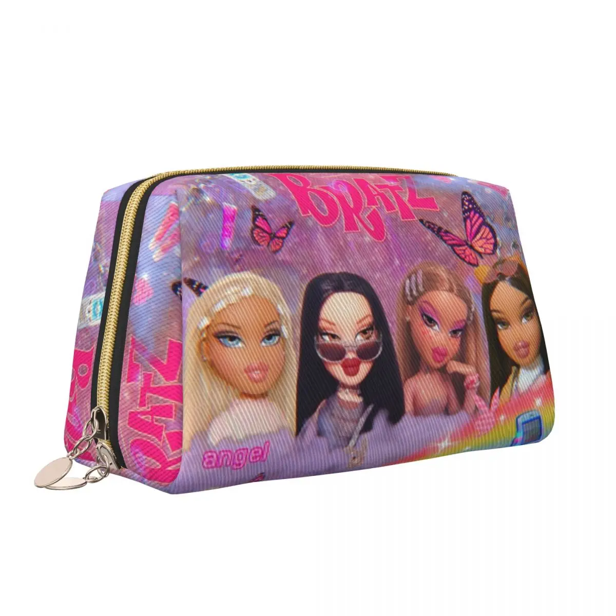 Travel Bratz Rock Angelz Toiletry Bag Kawaii Cartoon Manga Anime Makeup Cosmetic Organizer Women Beauty Storage Dopp Kit Case