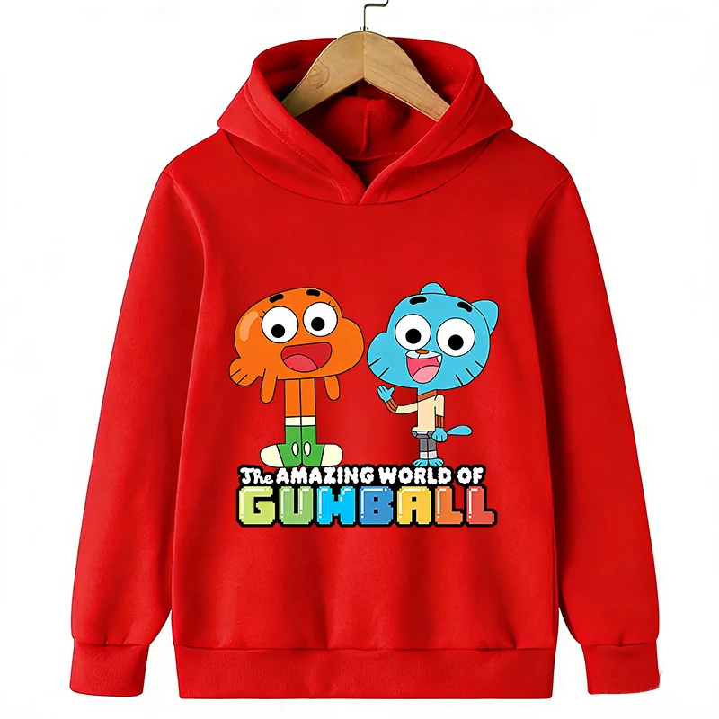 Der fantastische Hoodie aus der Welt von Gumball, ein Kinder-Sweatshirt für den Herbst, ein lässiger Kapuzenpullover für Jungen und Mädchen, Cartoon-Freizeitkleidung. – Detail 5