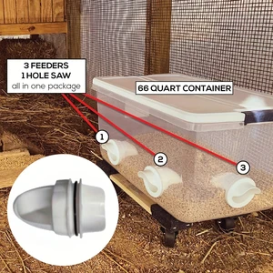 دجاج المغذي الدواجن المغذي DIY المطر تغذية الباب كيت لخزان دلو براميل صناديق الجاذبية تغذية كيت أحواض أعلى 6 مبيعات لتغذية الدجاج - رقم 5