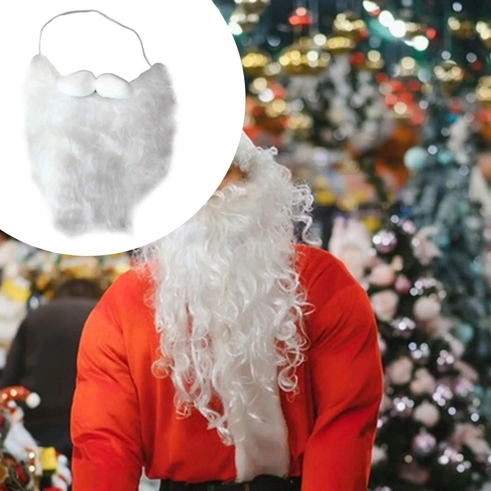 Juego de peluca y barba blanca de Papá Noel, disfraz de barba para fiestas navideñas, accesorio de mago para niños y adultos