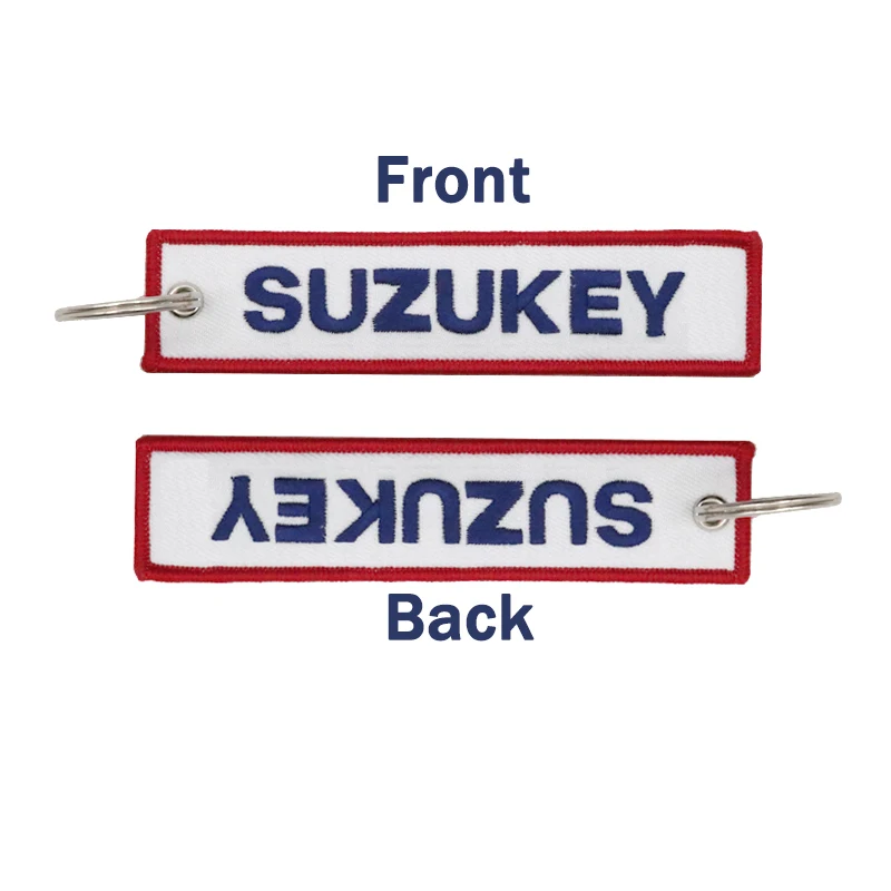 JDM SUZUKEY logo Key Chain For Motocycle Key Ring Cars Keychain Gifts Double Sided Embroidery Fashion Keychain Auto parts