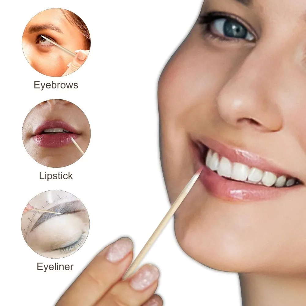 100/300/500/900/1000/3000pcs, Cotton Swabs, Double Precision Tips With Paper Stick For Makeup (Double-Pointed Shape)