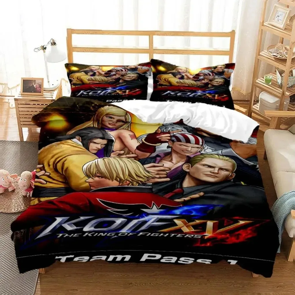 

Anime King of Fighters KOF Bedding Set Boys Girls Twin Queen Size Duvet Cover Pillowcase Bed Kids Adult Home Textileextile