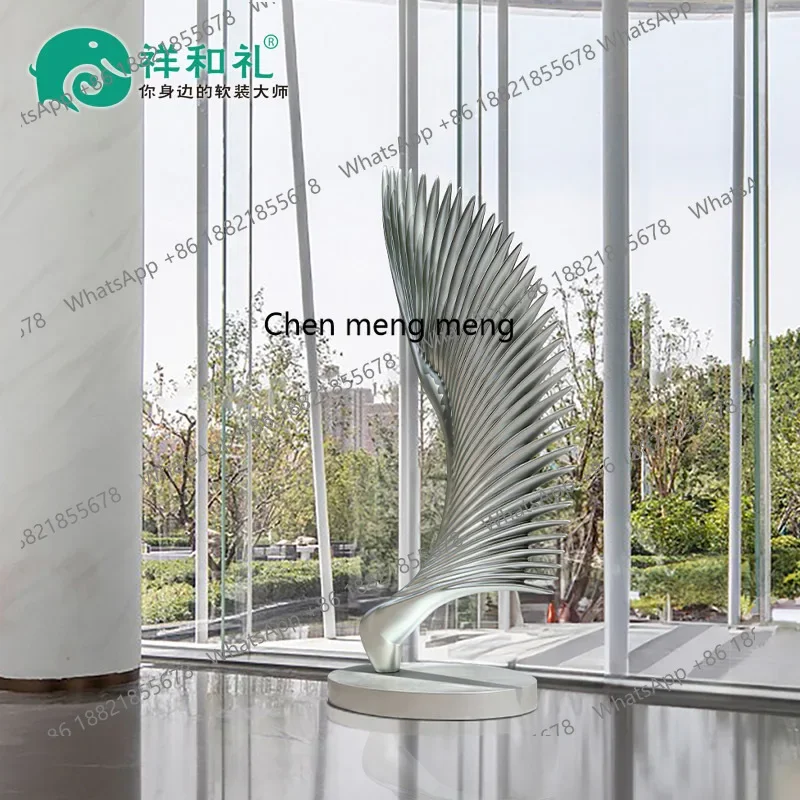 A74Hotel lobby sales office foyer, large abstract fiberglass reinforced plastic ornament entrance art floor sculpture