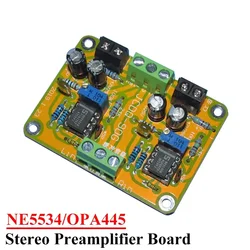 NE5534 OPA445 Stereo Preamplifier Board DC Buffer High Resistance Input Low Resistance Output Wide Range HIFI Preamplifier Audio