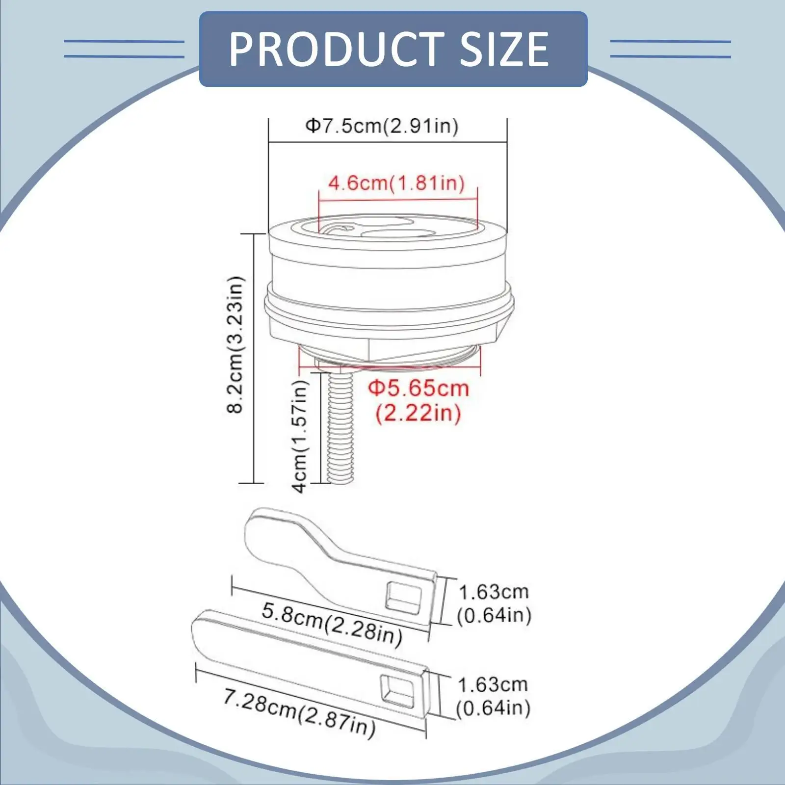 Deck Hatch Latch 360° Rotation Locking T Shaped Handle Premium Lightweight