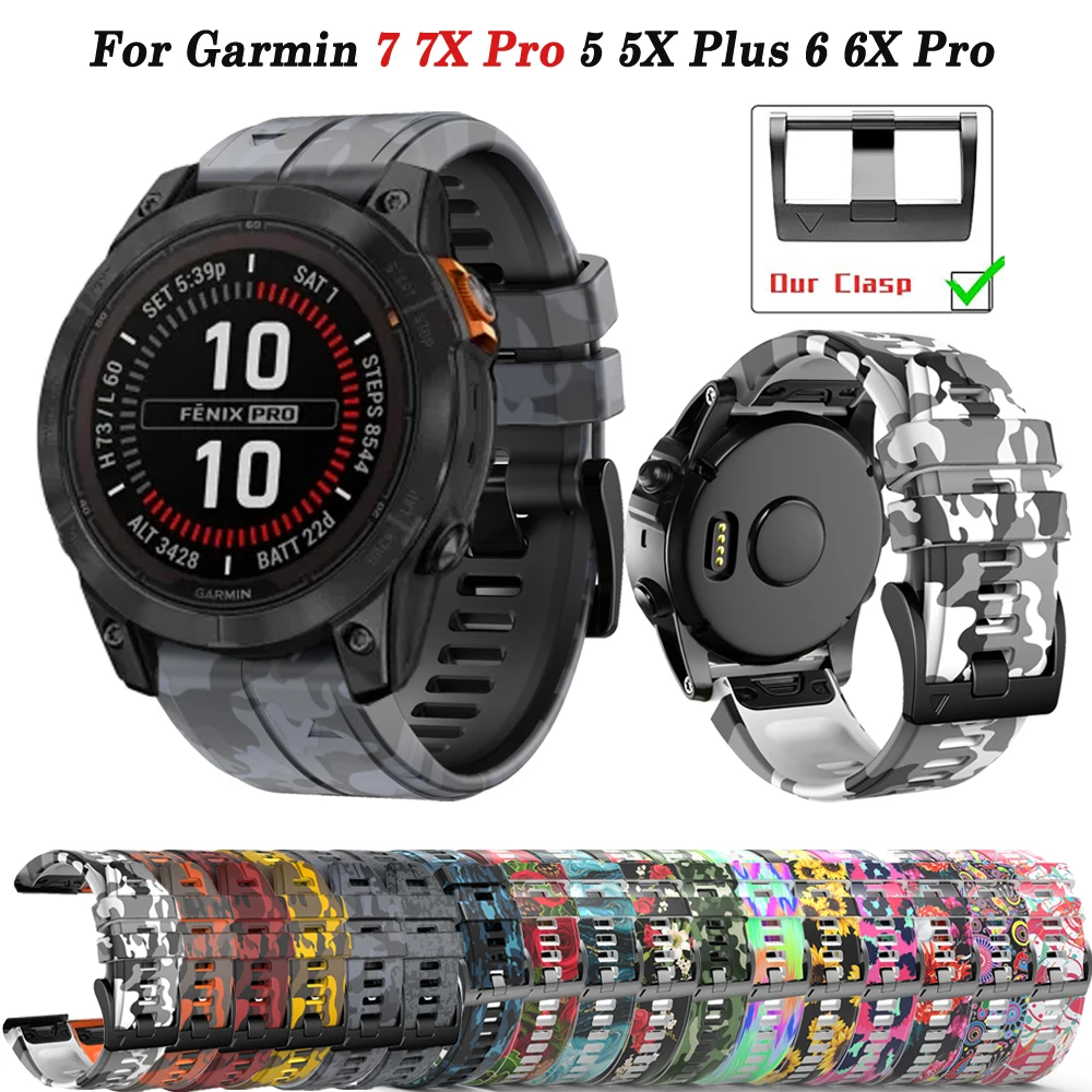 Fenix7 7X Pro opaska do zegarka Garmin Fenix 6 6X Pro 5 5X Plus 3hr silikonowy 26mm 22mm zegarek Easyfit wymienny pasek do
