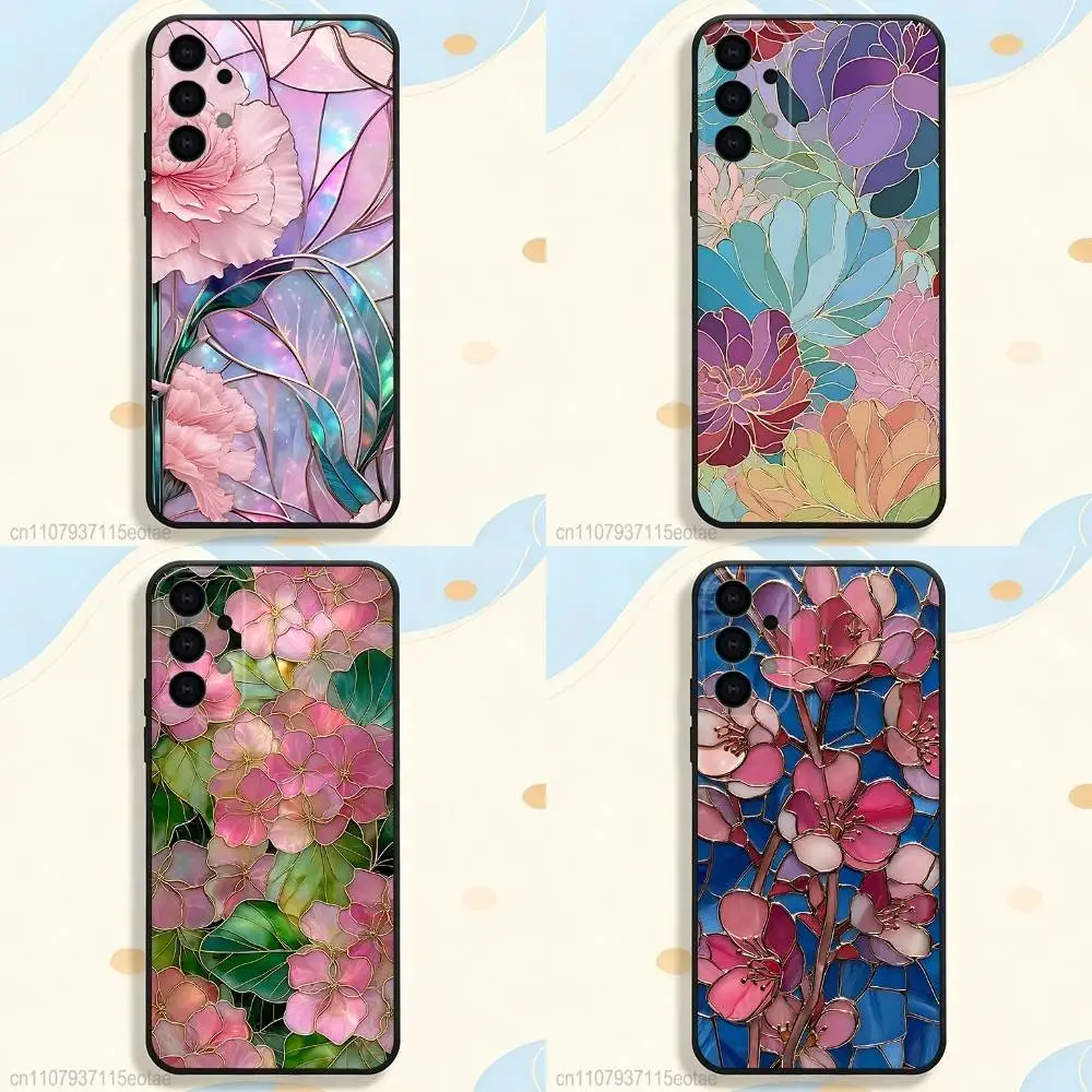 

Colorful Stained glassGlass Phone Case For Samsung S25,S26,S24,S21,S22,S23,S30,Ultra,S20,Plus,Fe,Lite,5G Black Cover