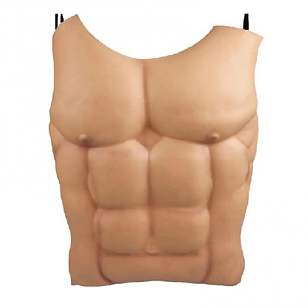 Nude Skin False Muscle Masquerade Costume Tricky Prop Cosplay Fake Macho Chest Fake Muscle Chest Vest Tops Male Undershirt