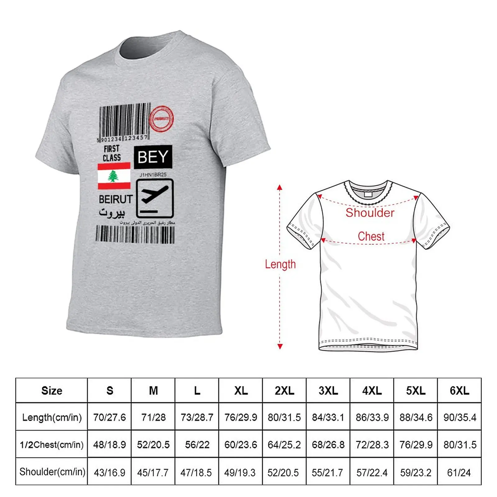 Beirut-Rafic Hariri International Airportluggage tag / ticket T-Shirt hippie clothes men workout shirt