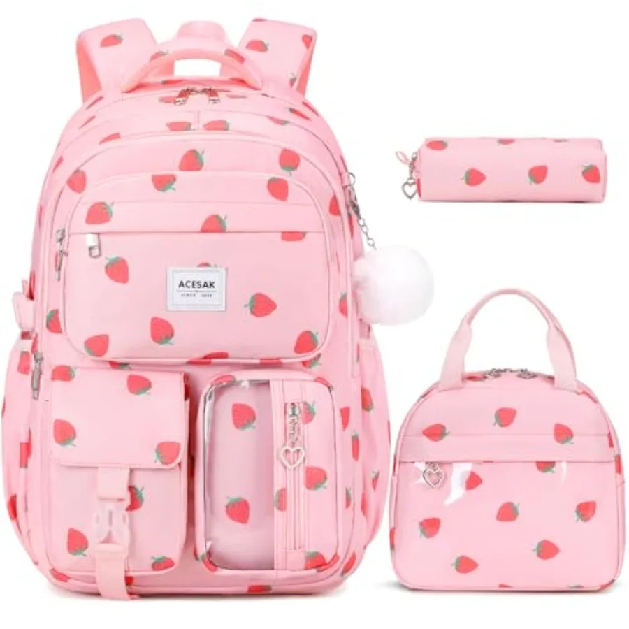 

Backpack for Girls - Girls Backpack with Lunch Bag and Pencil Pouch for Teen Laptop Backpack for Women Elementary Middle High S