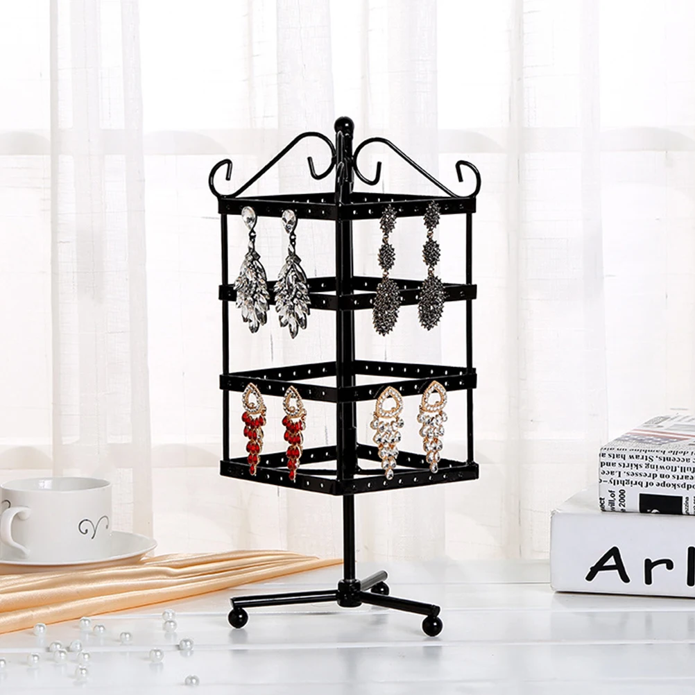 

1Pcs Square Jewelry Display Rack Iron Rotating Storage Stand Organizer Bright Color Lustrous Display Rack