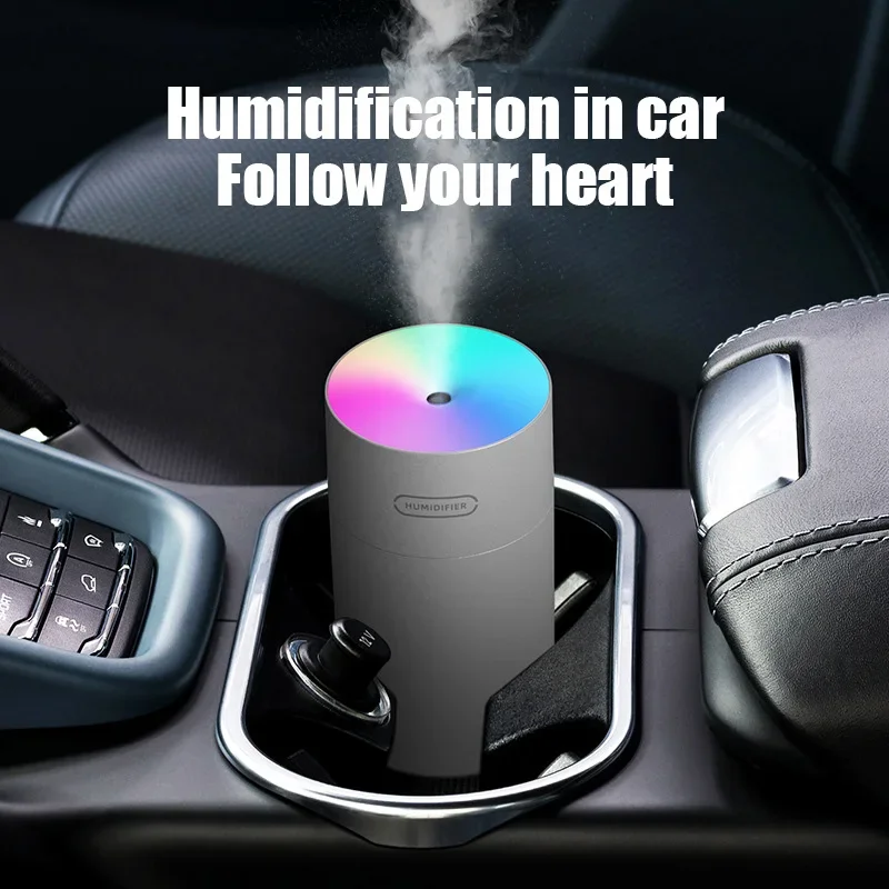 

Portable 270ml USB Air Humidifier Aroma Diffuser with Colorful Night Light for Home Car - Cool Mist Sprayer - Humidificador