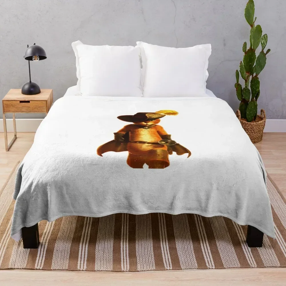 

Puss in Boots Throw Blanket Warm Flannel Blanket for Couch Chair Bedroom