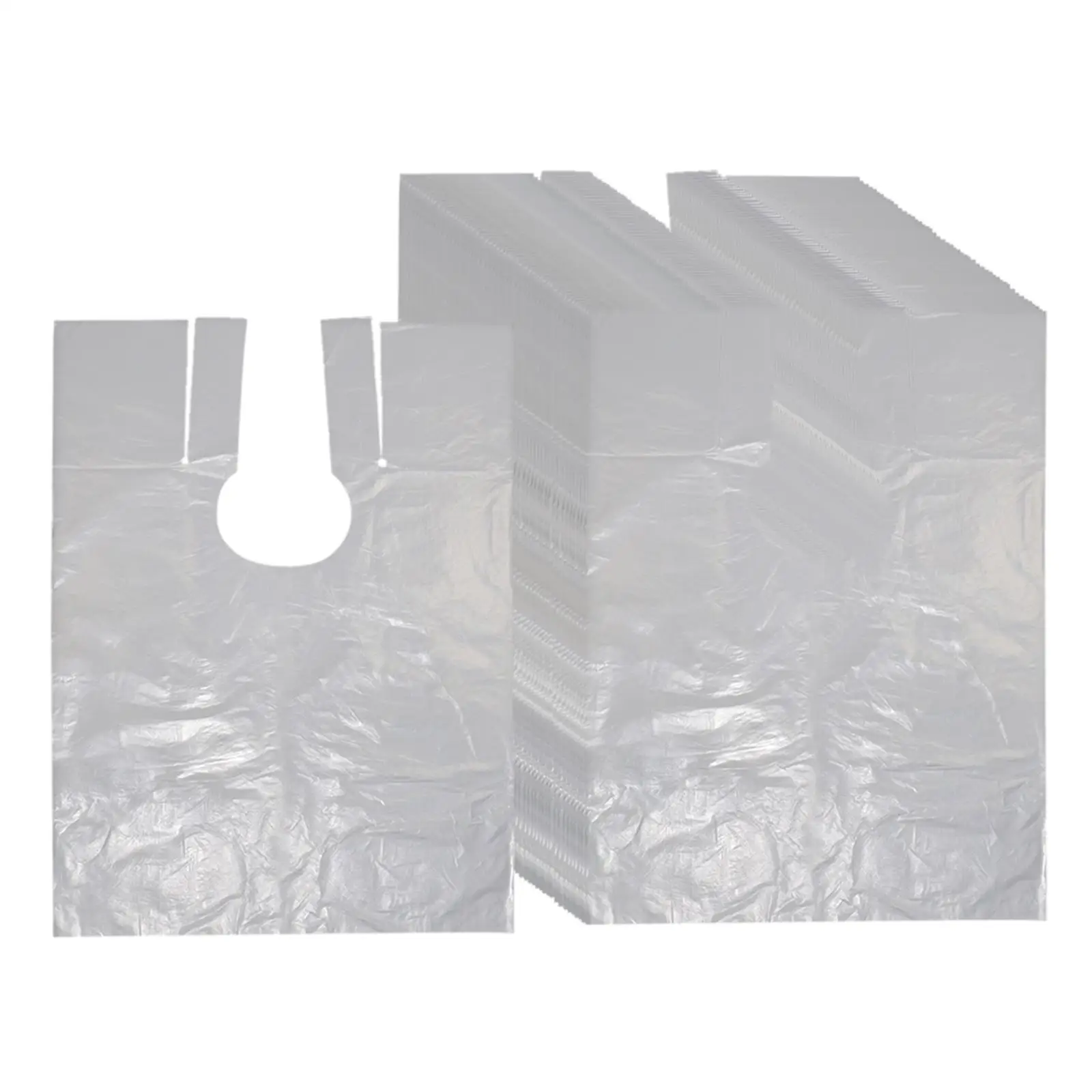 

50 Pieces Waterproof Disposable 42”x31" Hair Cutting Cape Salon Hair Dyeing Gown Hairdresser Barber Cloak Bib Transparent